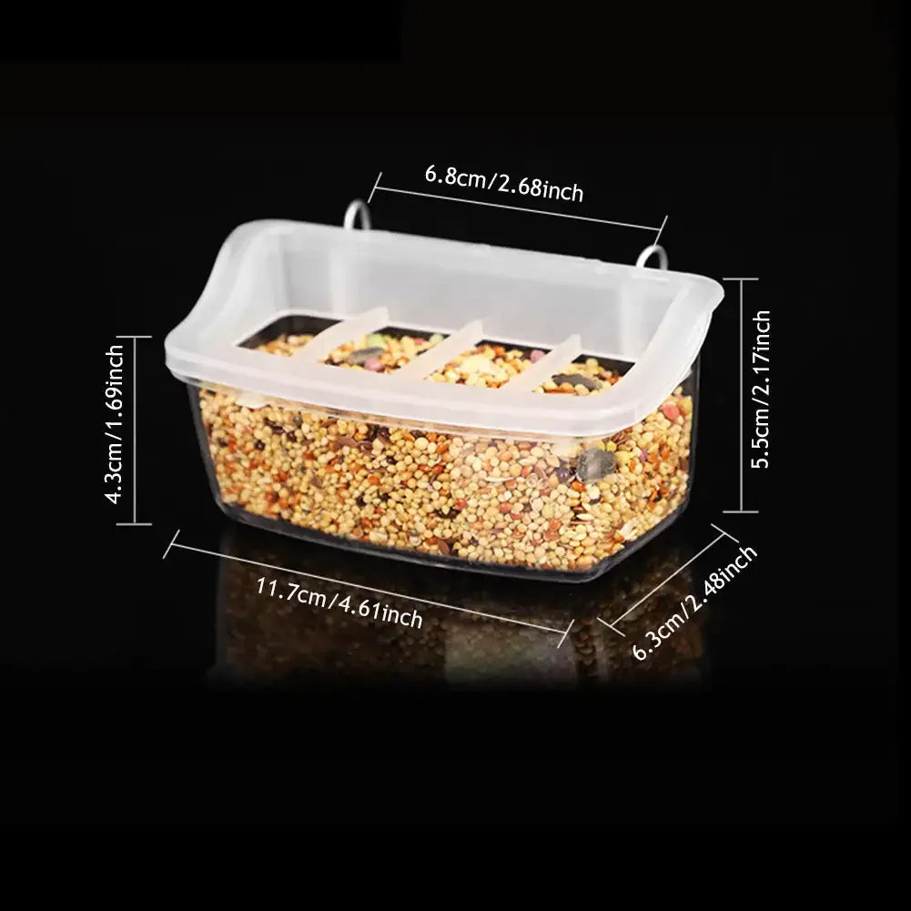 Parrot Feeder Drinker Bird Supplies Cage Birds Water Hanging Bowl Box Pet Plastic Food Container Hummingbird Feeder