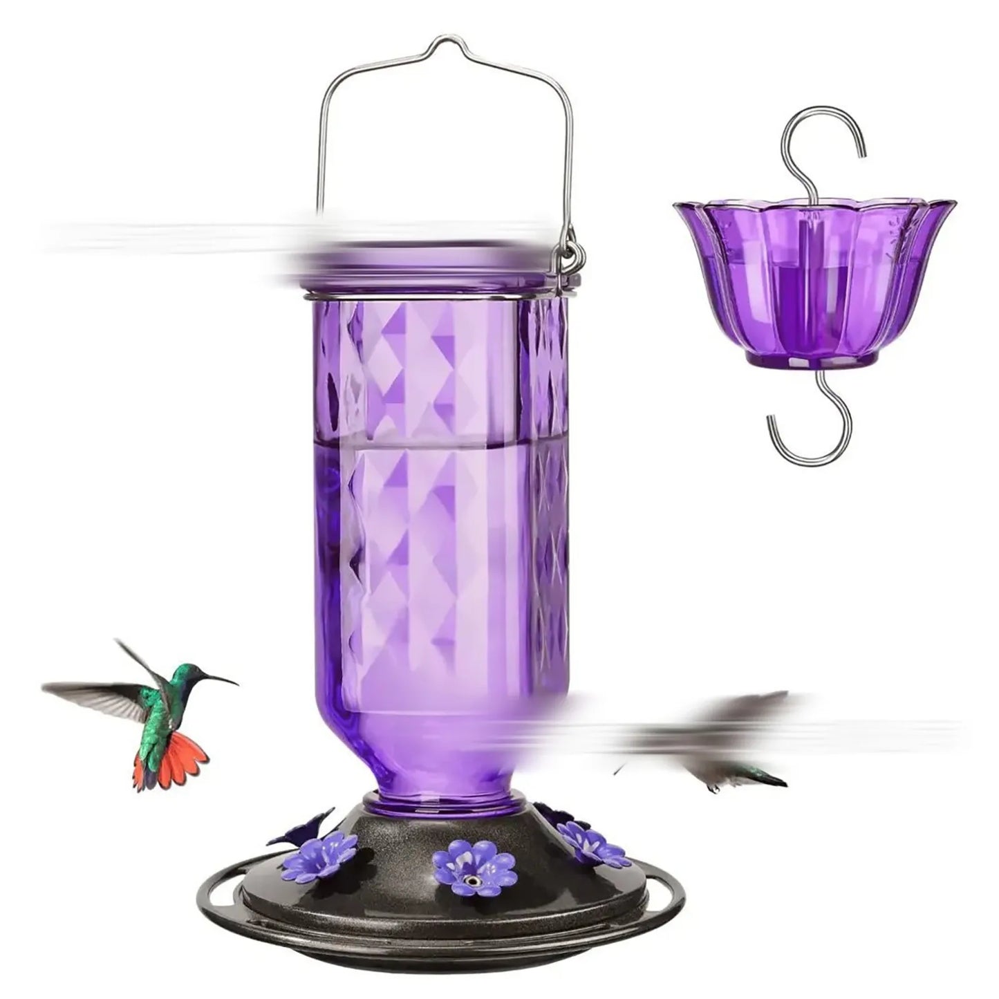 Glass Hanging Hummingbird Feeder Ant-Proof Bird Feeder Outdoor Garden Hanging Decorations Unique Gift For Parents