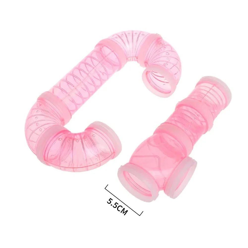 8pcs DIY Assembly Pipe Set Small Pet Hamster Sport Pipeline Training Tunnel Tool Retrofit External Small Pet Playing Toys