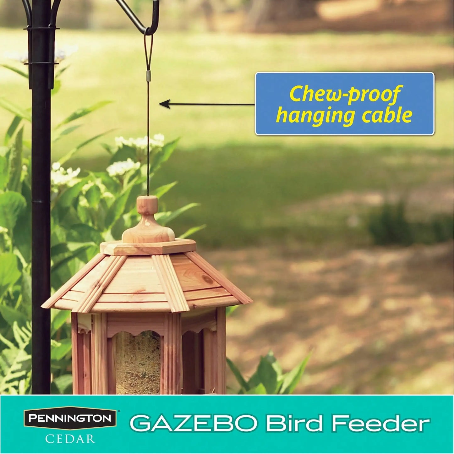Cedar Gazebo Wild Bird Feeder, 3 lb Hopper Capacity,Safe Hanging,Durable Material