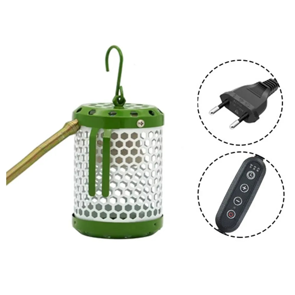 Anti-Bite Pet Parrot Heat Preservation Lamp Metal Chew-Proof Wire Anti-Scalding Bird Cage Heater US/EU/UK Plug in with Hook