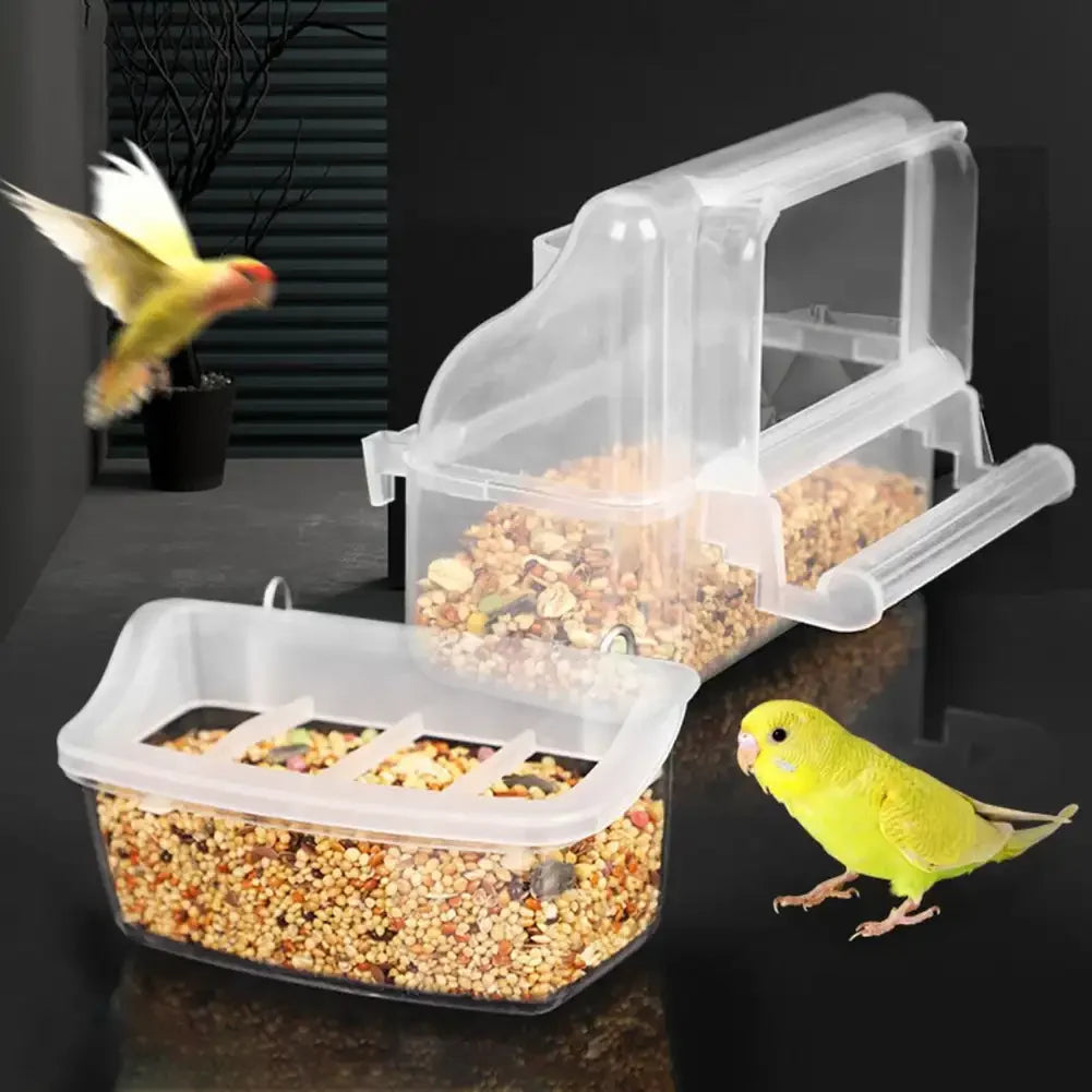 Parrot Feeder Drinker Bird Supplies Cage Birds Water Hanging Bowl Box Pet Plastic Food Container Hummingbird Feeder