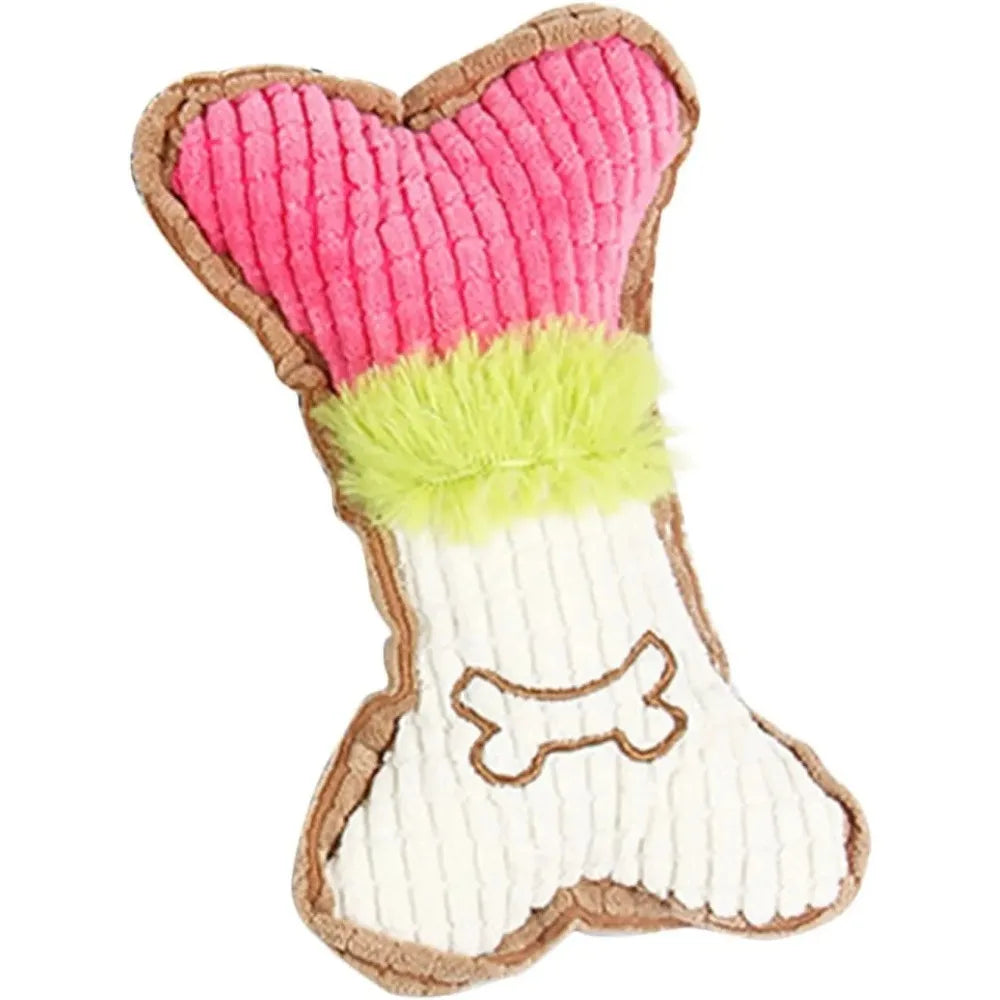 1pc Dog Squeaky Toys, Bones Plush Dogs Chew Toy for Small Medium Breed Puppy Aggressive Chewer Pets Puppy Playing Cleaning Teeth