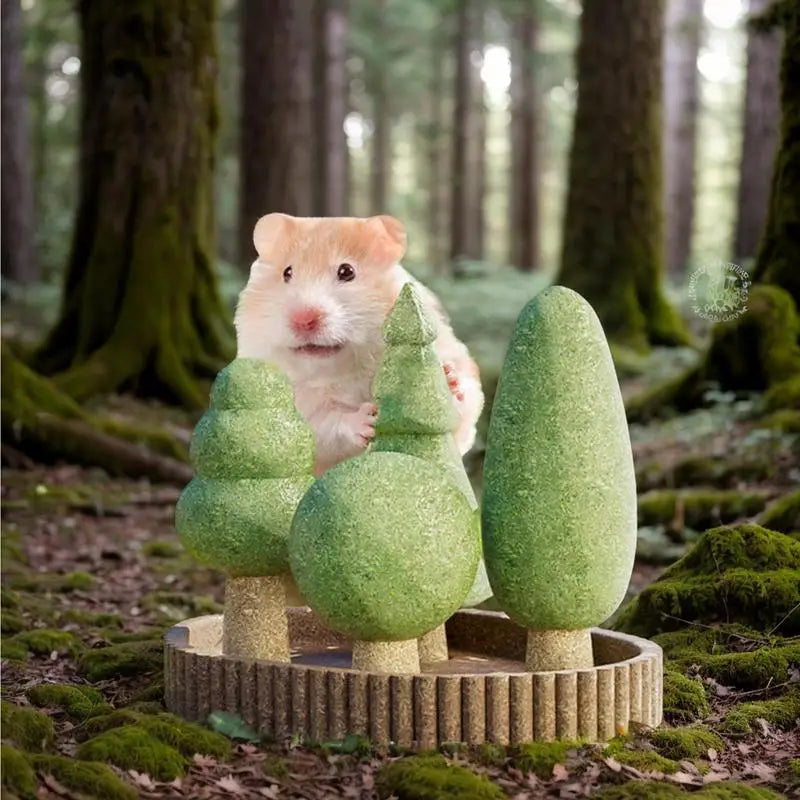 Animal Teething Toys 5X Hamster Chewing Teething Jungle Theme Toys Realistic Habitat Decoration Animals Tooth Care Playing