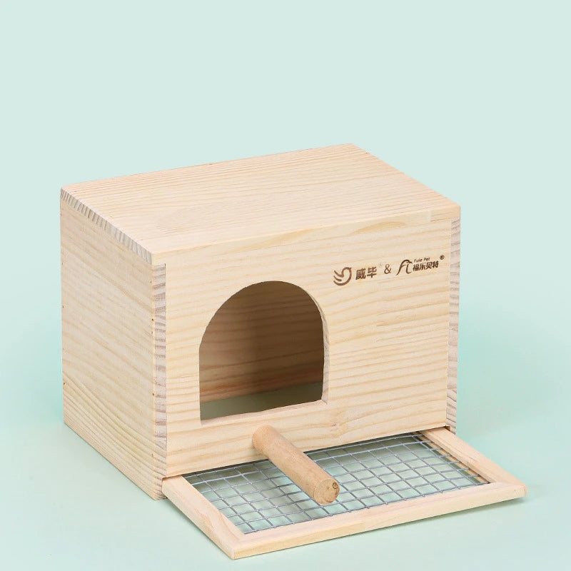 Wooden Bird House Nest Birds Breeding Box Pet Bird House Nest Bird Parrot Breeding Cages Pet Accessories Home Balcony Decoration