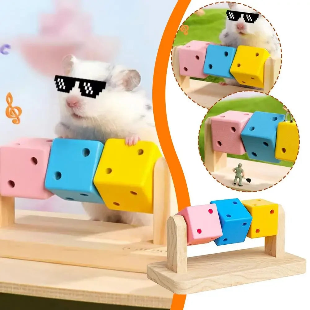 1pcs Hamster Fitness Cube Colorful Multi Faceted Activity Stress Relieving And Anti Depressant Toys For Hamster Sports