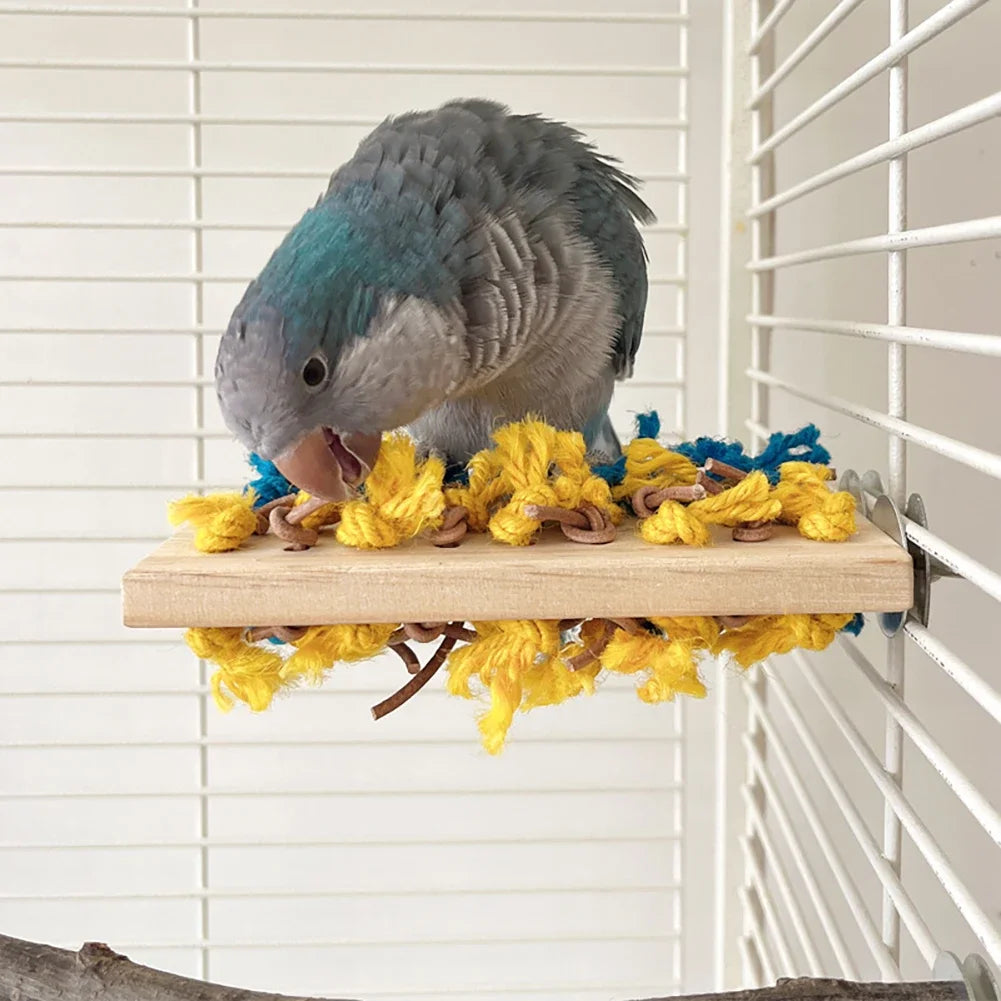 Bird Perch Parrot Standing Stand Wooden Platform Standing Playground Bird Cage Accessories For Budgies Lovebirds Parakeet