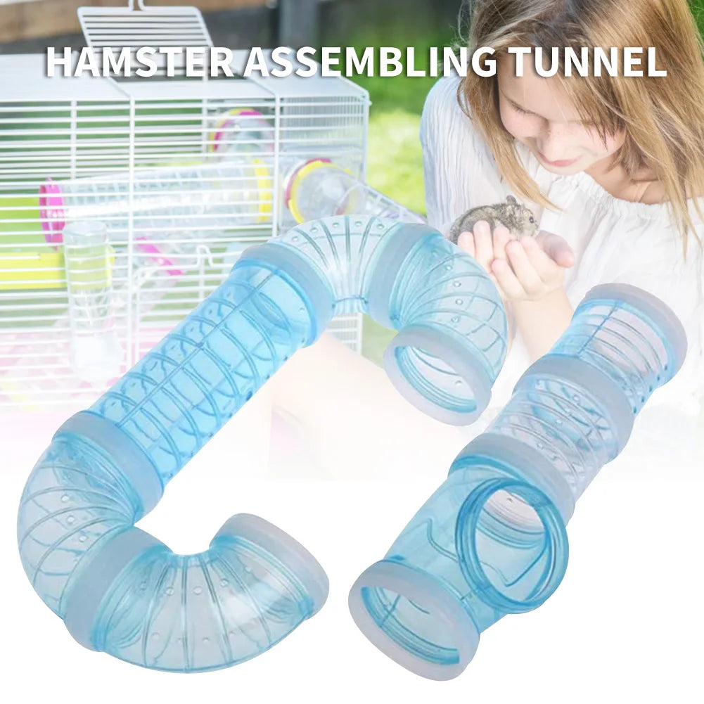 8pcs DIY Assembly Pipe Set Small Pet Hamster Sport Pipeline Training Tunnel Tool Retrofit External Small Pet Playing Toys