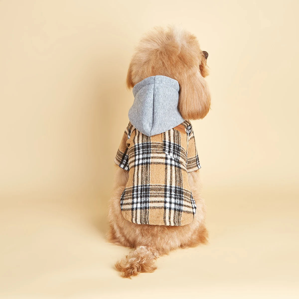 Dog Clothes Hoodie for Small Dogs Costume  Puppy Sweatshirts Classical Plaid Pet Doggie Clothes with Pocket Soft Warm Pet Cats C