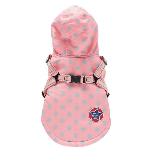 Winter Pet Dog Waterproof Clothes with Harness Warm Coat Cotton Hooded Jacket for Small Dogs Cat Chihuahua Coat Pet Supplies