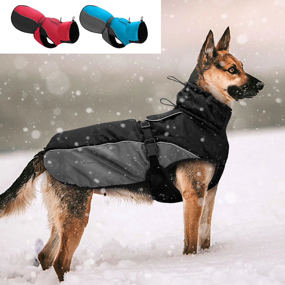 Dog Clothes Warm Large Dog Coat Jacket Reflective Raincoat Clothing For Medium Large Dogs French XL-6XL
