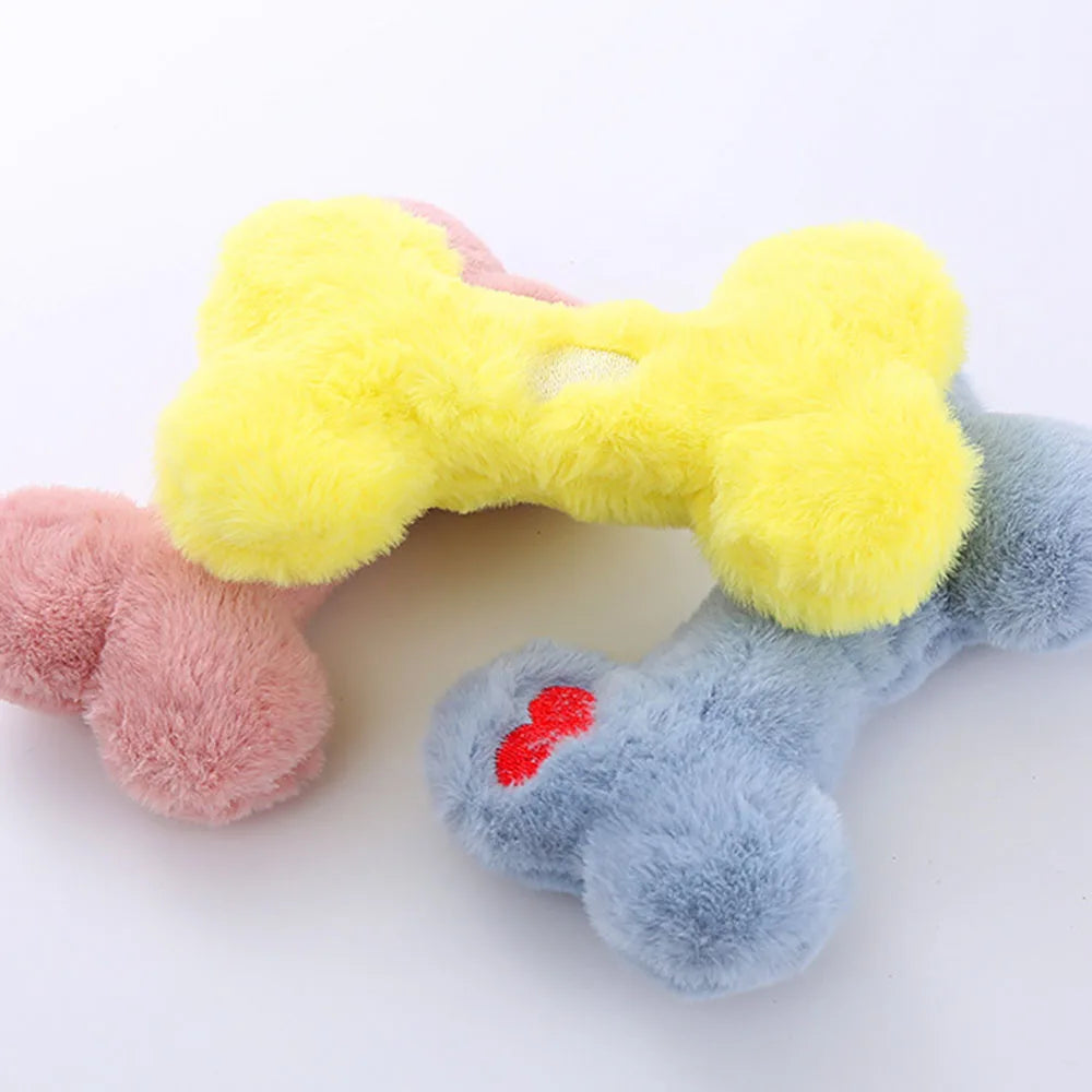 Dog Chew Toy Bone Shape - Squeaky Interactive Pet Toy for Puppies Small Medium Dogs, Durable Non-Toxic Chewing