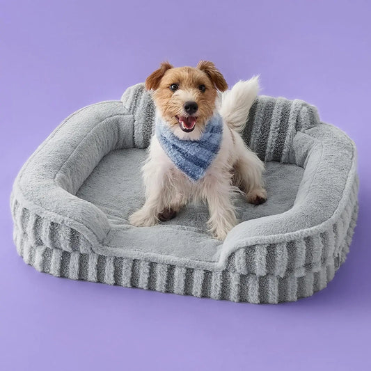 Medium Orthopedic Dog Bed with Waterproof Cover, Non-Slip Bottom, and Washable Removable Grey Sofa