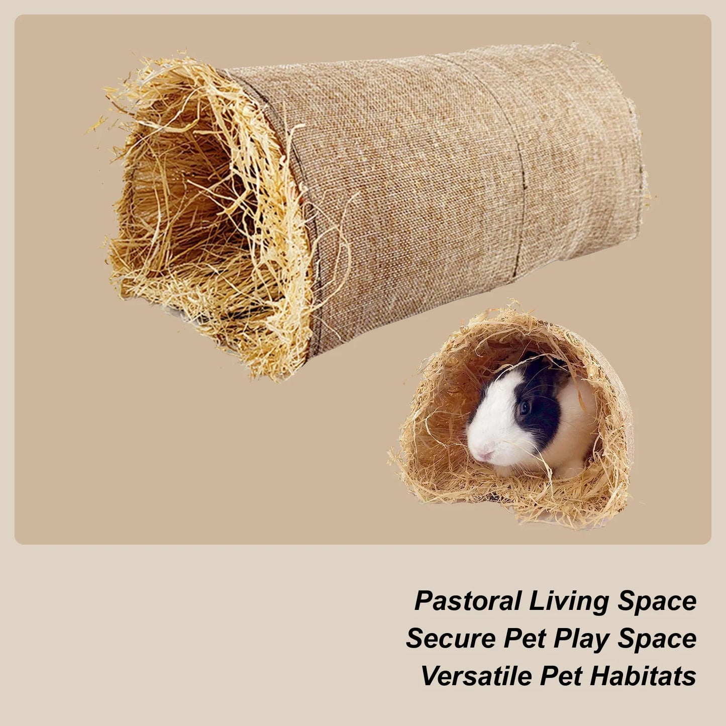 Rabbits House Indoor Breathable Bunny Grass Nest Woven Natural Toy Tunnel Cozy Nest For Sleeping Hiding Play Animal Indoor