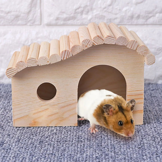 Hamster Hedgehog Sleeping Beds Portable Wooden Small Animal House Dodge Assembly