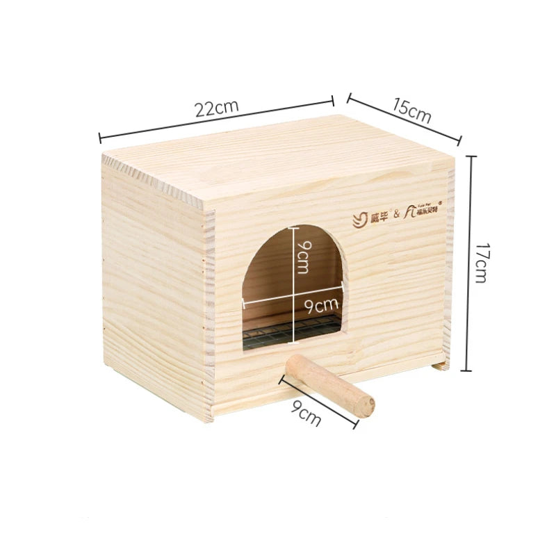 Wooden Bird House Nest Birds Breeding Box Pet Bird House Nest Bird Parrot Breeding Cages Pet Accessories Home Balcony Decoration