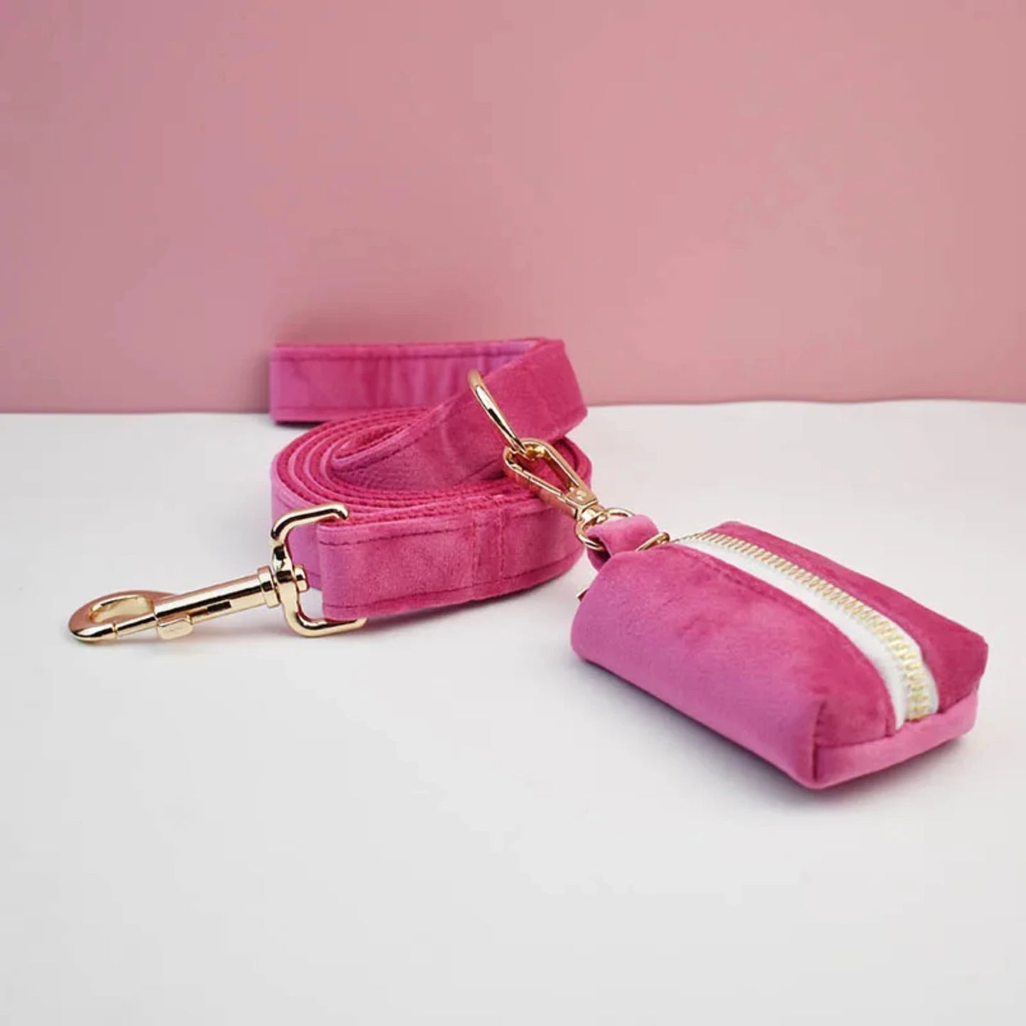 Rose Red Velvet Dog Collar And Leash Set  Dogs Custom Engraved Nameplate Pet Supplies Dog Leash Velvet23 Custom collar Cachorro