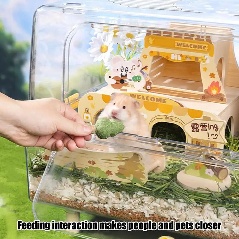 Animal Teething Toys 5X Hamster Chewing Teething Jungle Theme Toys Realistic Habitat Decoration Animals Tooth Care Playing
