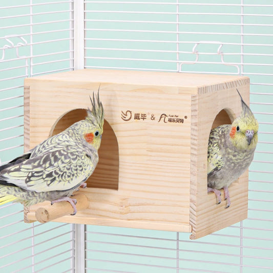 Wooden Bird House Nest Birds Breeding Box Pet Bird House Nest Bird Parrot Breeding Cages Pet Accessories Home Balcony Decoration