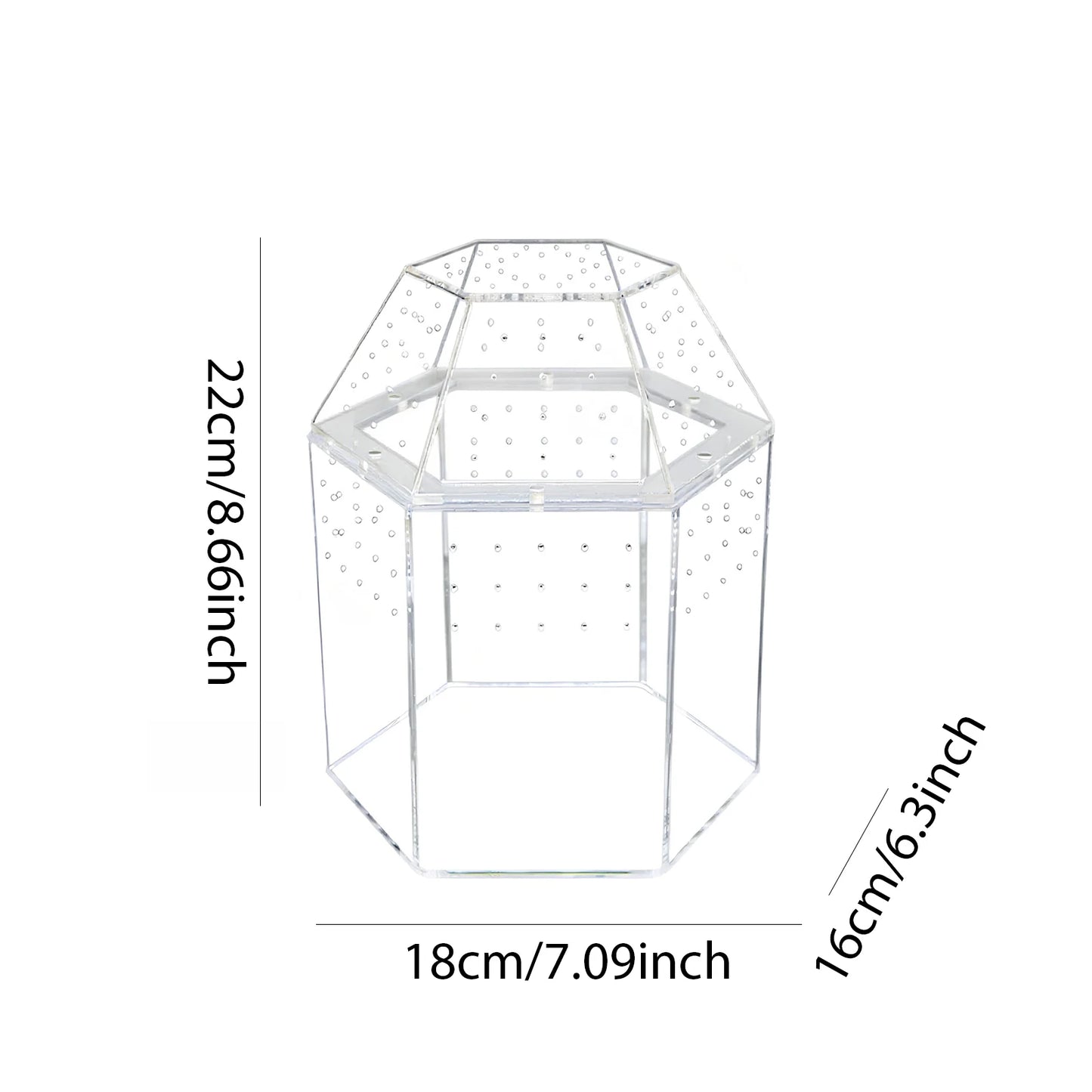 Jumping Spider Enclosure Full Transparency Tortoise Enclosure All-Side Ventilation Reptile Breeding Box for Frog Crickets Snails