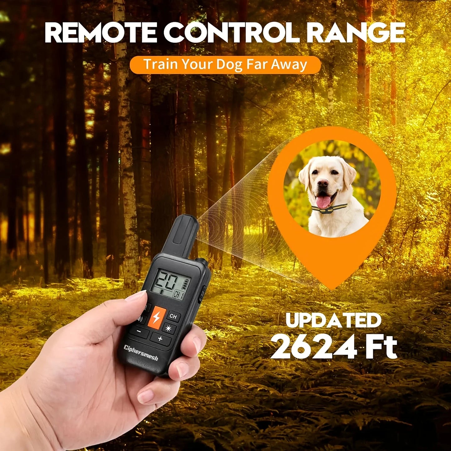 Electric Dog Training Collar Rechargeable Anti Barking Shock Vibration Collar Waterproof Trainer for All Dogs Pet with Clicker