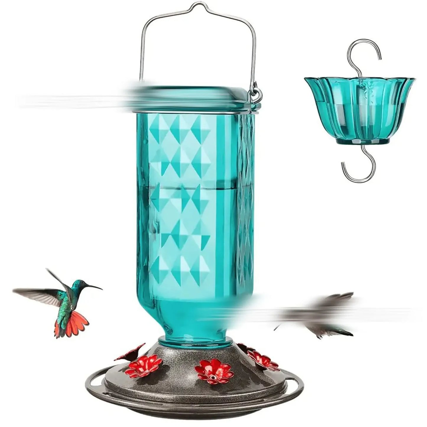 Glass Hanging Hummingbird Feeder Ant-Proof Bird Feeder Outdoor Garden Hanging Decorations Unique Gift For Parents