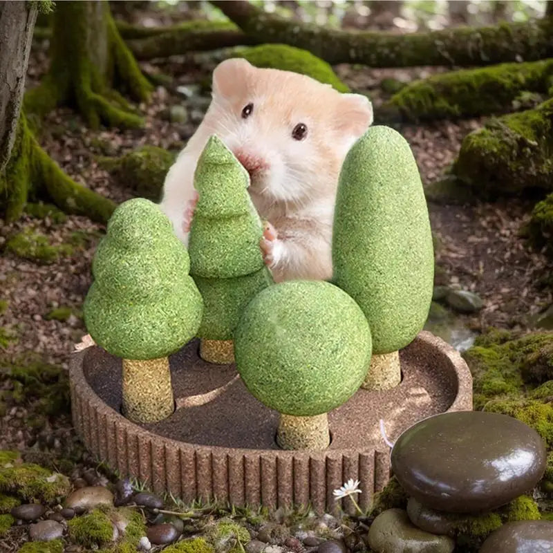 Animal Teething Toys 5X Hamster Chewing Teething Jungle Theme Toys Realistic Habitat Decoration Animals Tooth Care Playing