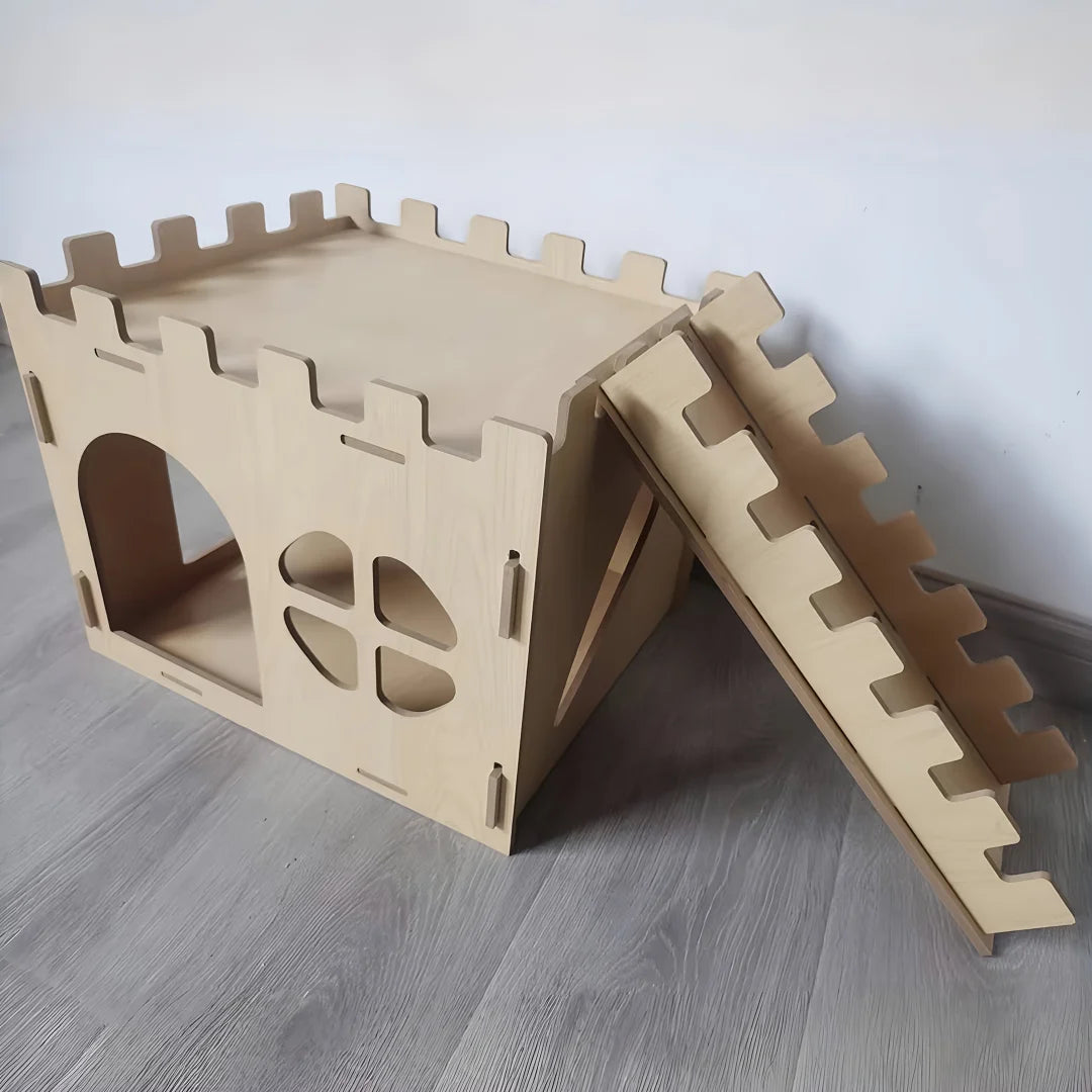 Rabbit Castle, Rabbit Hiding Place, Guinea Pig Rabbit, Totoro, Hedgehog, Detachable Habitat, Toy Decoration, Evading House, Wood