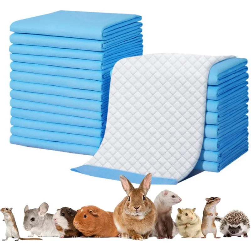 Small Animal Pee Pads - Disposable Absorbent Leak-Proof for Rabbit, Bunny, Guinea Pig & Potty Training