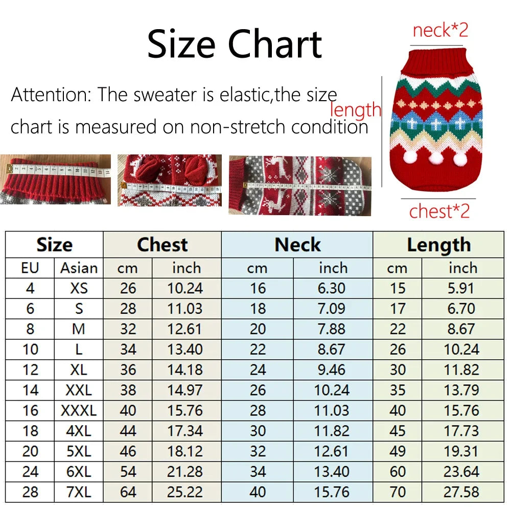 Small Cat Dog Sweater Pullover Winter Dog Clothes for Small Dogs Chihuahua Yorkies Puppy Jacket Pet Clothing Christmas