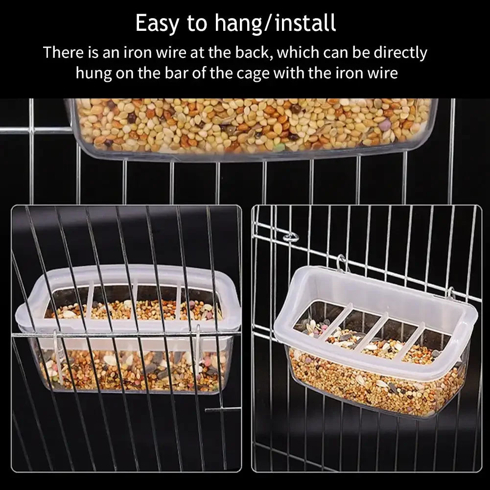 Parrot Feeder Drinker Bird Supplies Cage Birds Water Hanging Bowl Box Pet Plastic Food Container Hummingbird Feeder