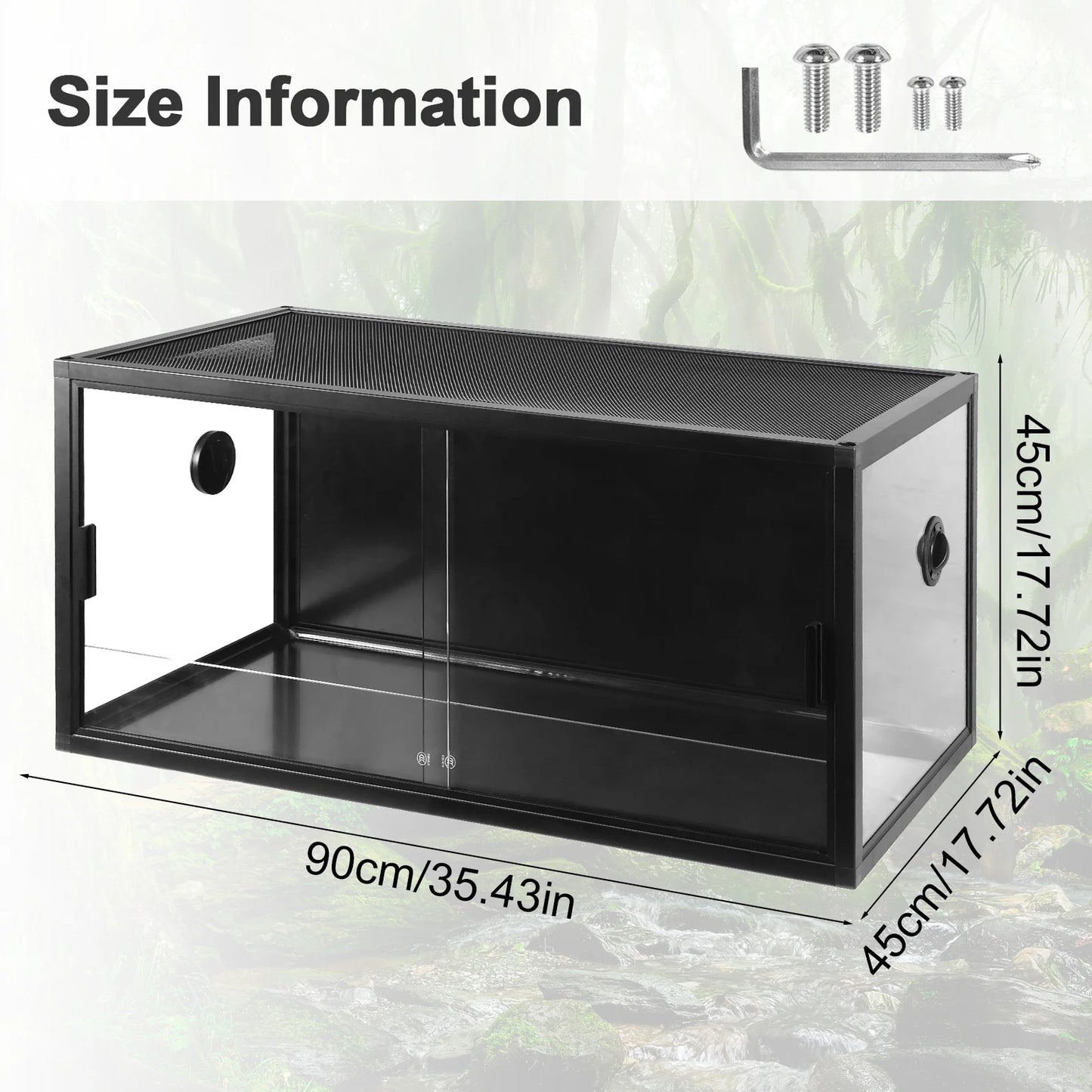 Climbing Pet Tank Front Opening Reptile Landscaping Container with Ventilation Plant Gecko Ecological Tank Gift for Pet