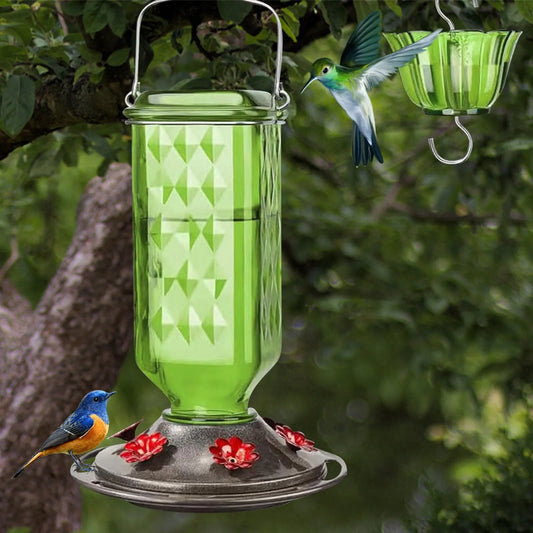 Glass Hanging Hummingbird Feeder Ant-Proof Bird Feeder Outdoor Garden Hanging Decorations Unique Gift For Parents