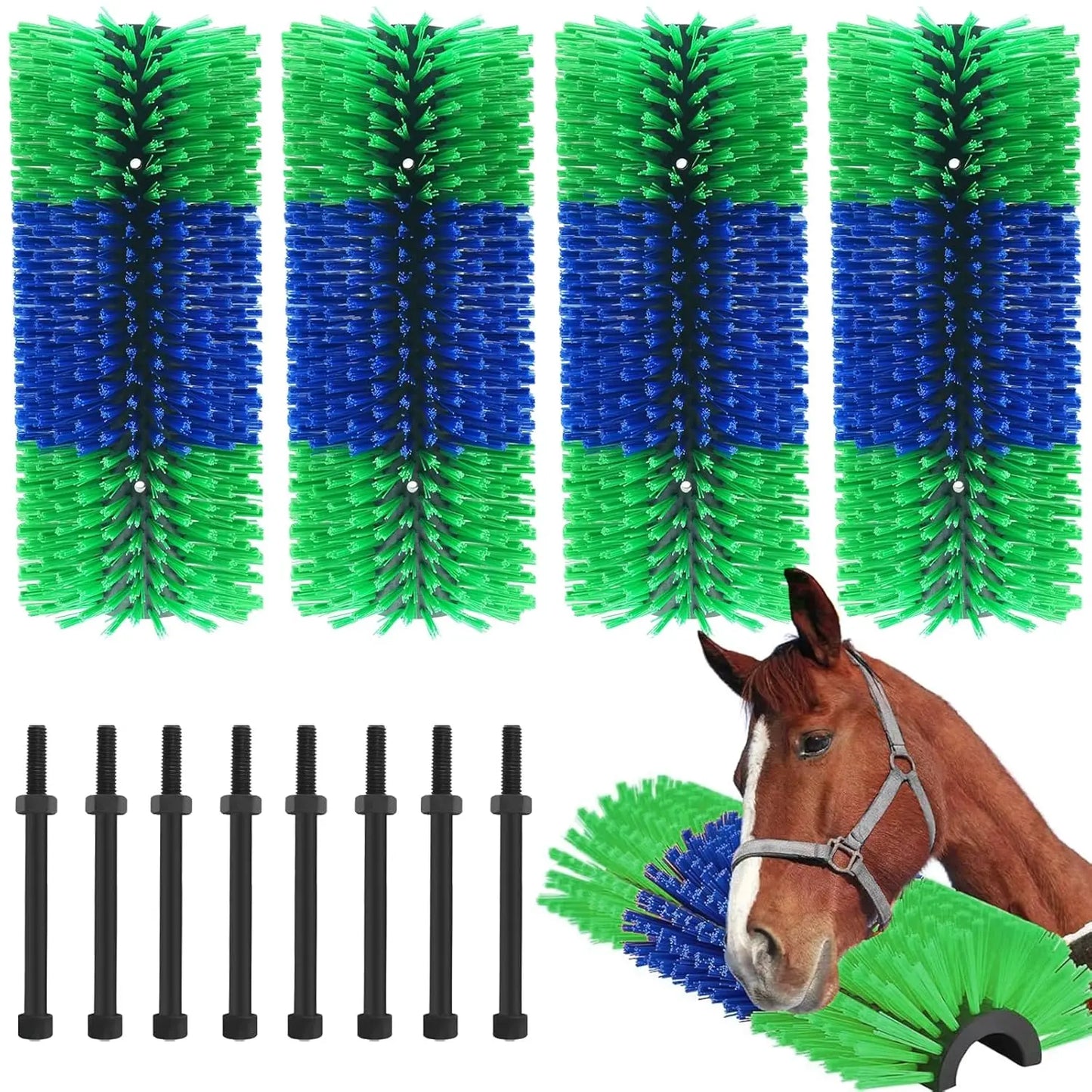 Livestock Scratch Brushes, Horse Scratcher Full Massage Grooming Brush Kit, Relieve Itching for Horse Cow Cattle Sheep Pig Goat