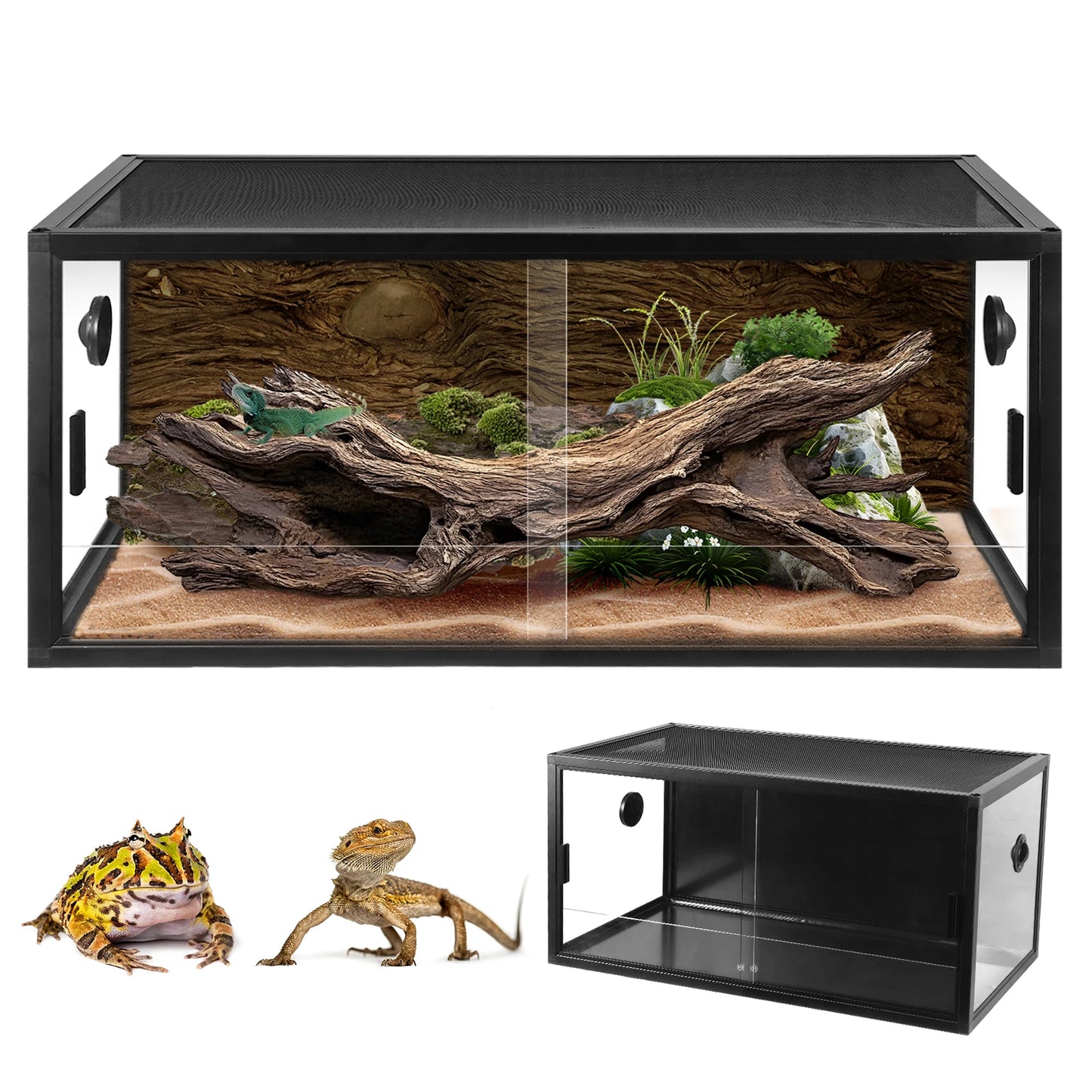 Climbing Pet Tank Front Opening Reptile Landscaping Container with Ventilation Plant Gecko Ecological Tank Gift for Pet