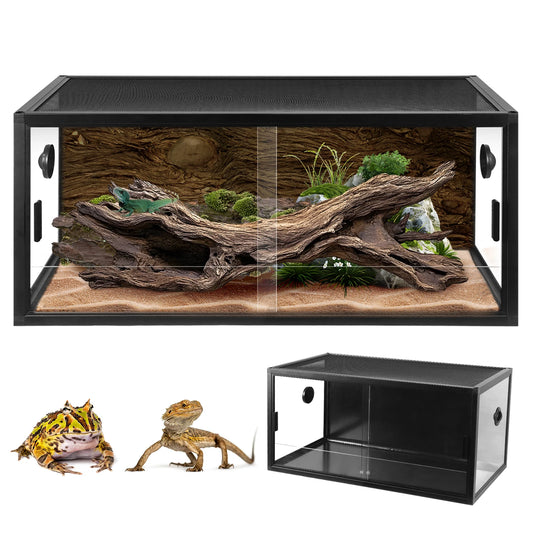 Climbing Pet Tank Front Opening Reptile Landscaping Container with Ventilation Plant Gecko Ecological Tank Gift for Pet