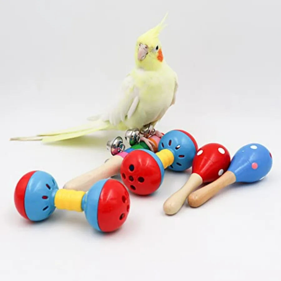 Colorful Bird Bell Toys 5 Pack Funny Bell Toys for Bird Cage Accessories Ideal for Chicken Birds Parrot Parakeet Cockatiel Budg