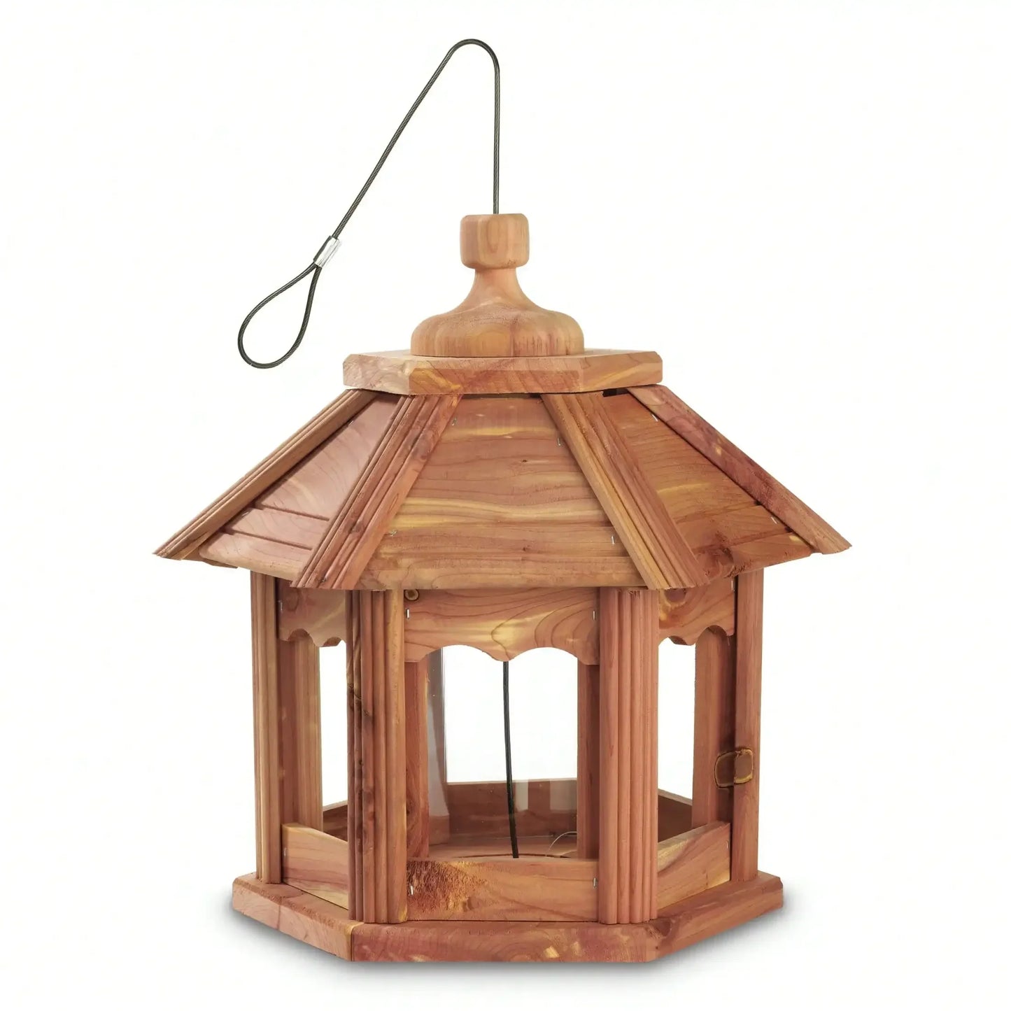 Cedar Gazebo Wild Bird Feeder, 3 lb Hopper Capacity,Safe Hanging,Durable Material