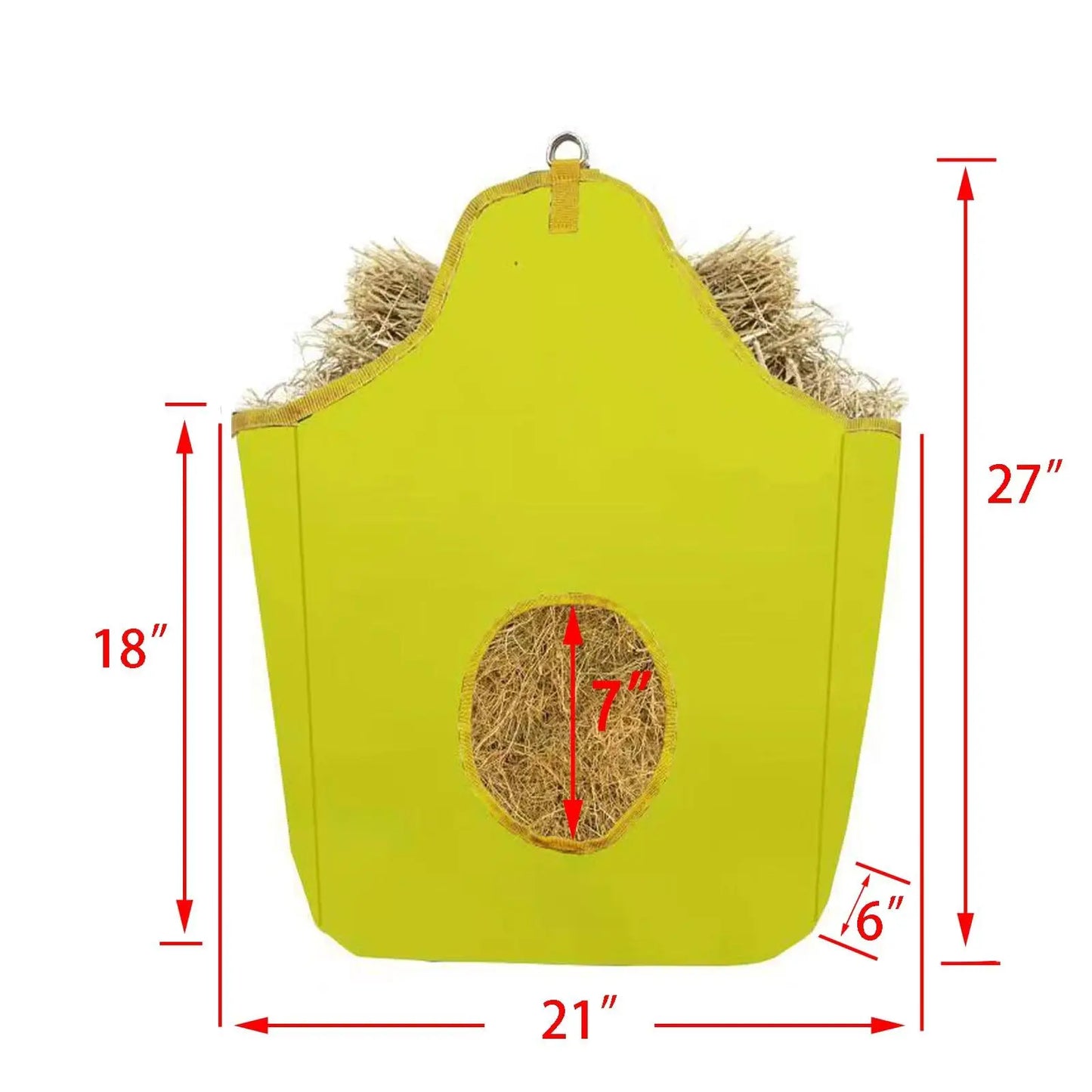 BARN & STABLE Horse Hay Bag with Metal Snap Fastener Large Capacity Feeding Bag with Open Feed Hole Hay Feeder for Slow Feeding