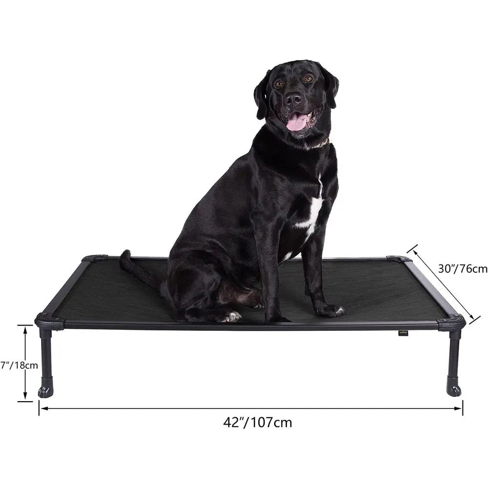 Chew Proo Elevated Dog Bed - Cooling Raised Pet Cot - Rustle and Durable Textilene Mesh abric, Unique Designed No-Slip eet or In