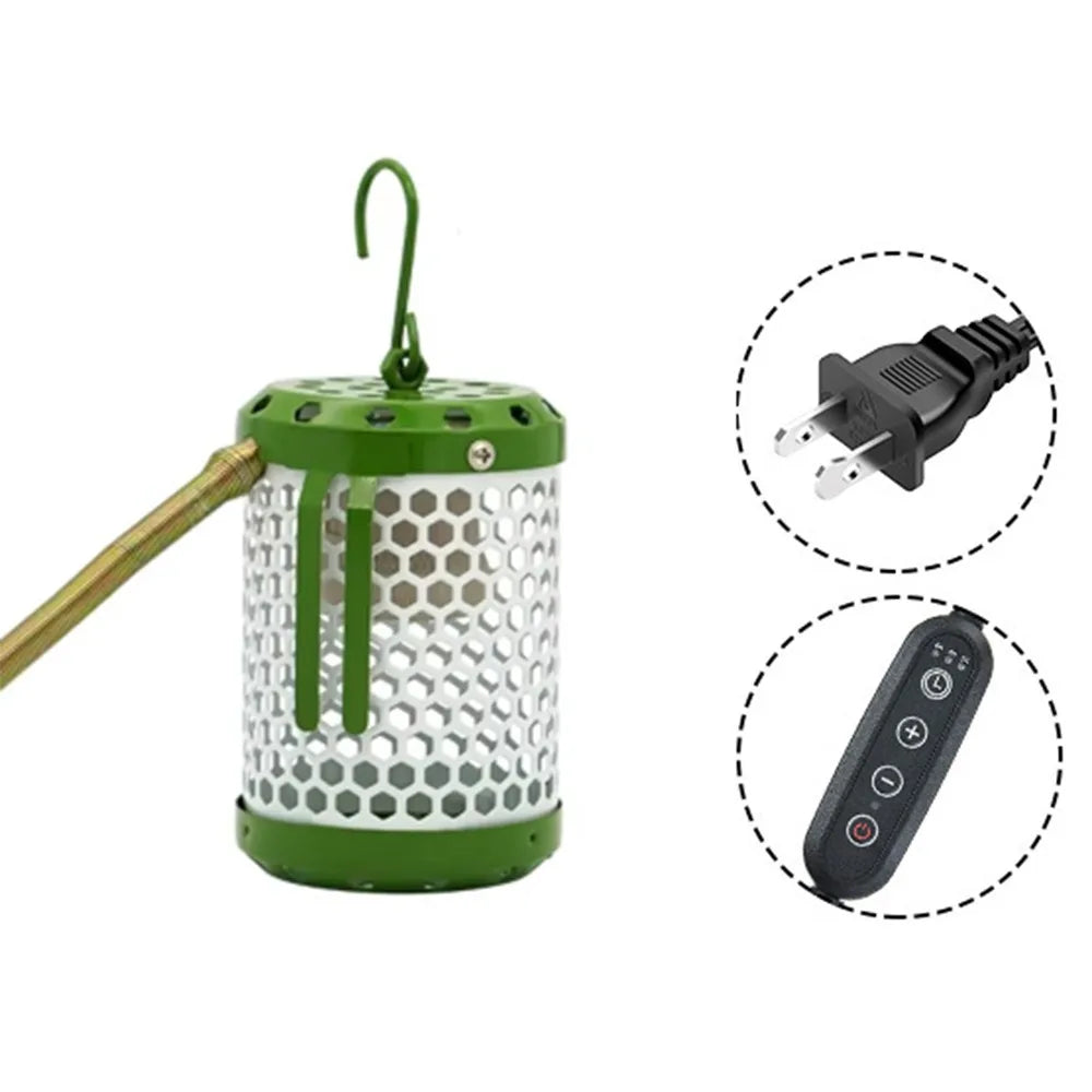 Anti-Bite Pet Parrot Heat Preservation Lamp Metal Chew-Proof Wire Anti-Scalding Bird Cage Heater US/EU/UK Plug in with Hook