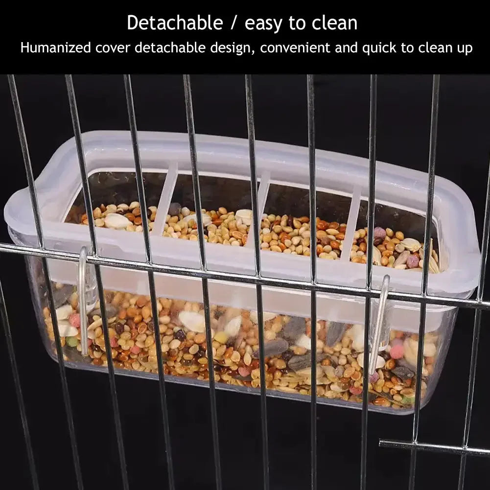 Parrot Feeder Drinker Bird Supplies Cage Birds Water Hanging Bowl Box Pet Plastic Food Container Hummingbird Feeder