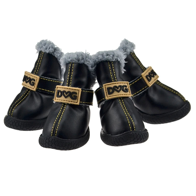 4pcs/set  Warm Pet Snow Shoes for Small Dogs Keep Warm Non Skid Socks Dog Boots Booties Pet Dog Winter Shoes