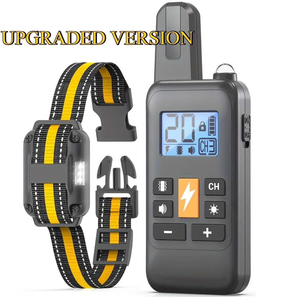 Electric Dog Training Collar Rechargeable Anti Barking Shock Vibration Collar Waterproof Trainer for All Dogs Pet with Clicker