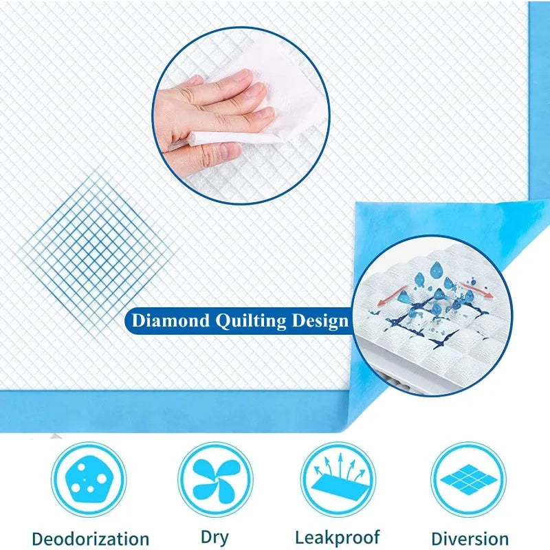 Small Animal Pee Pads - Disposable Absorbent Leak-Proof for Rabbit, Bunny, Guinea Pig & Potty Training