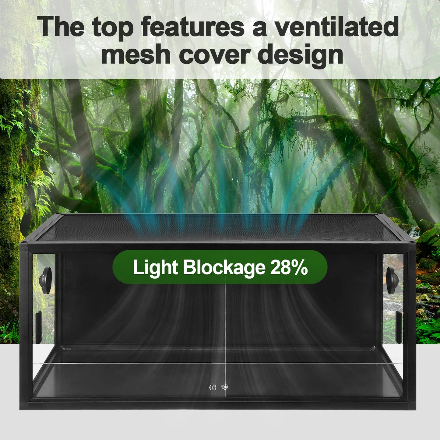 Climbing Pet Tank Front Opening Reptile Landscaping Container with Ventilation Plant Gecko Ecological Tank Gift for Pet