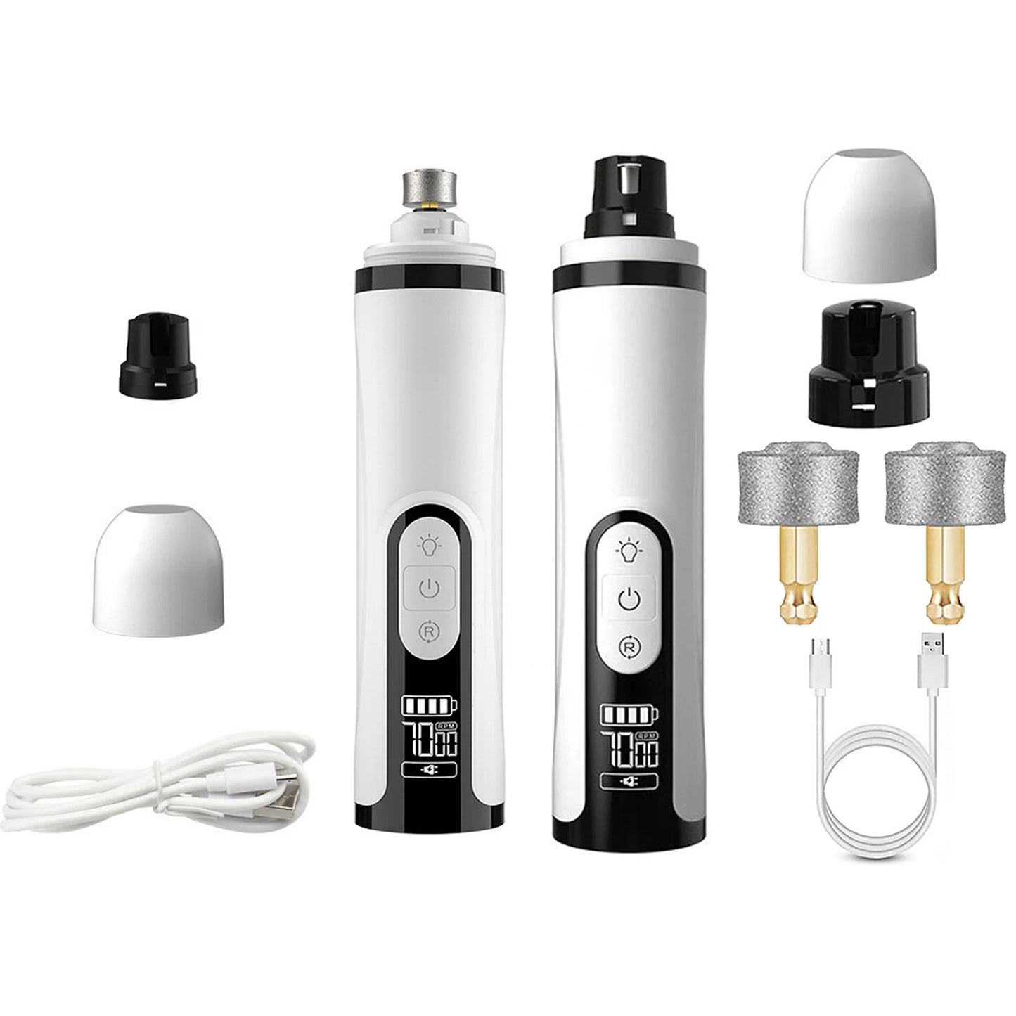 Electric Dog Nail Grinder Rechargeable Dog Nail Trimmer Quiet Cat Nail Grinder Suitable for Small Middle Large Dogs and Cats