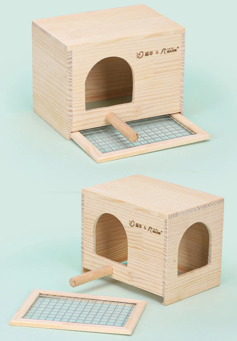 Wooden Bird House Nest Birds Breeding Box Pet Bird House Nest Bird Parrot Breeding Cages Pet Accessories Home Balcony Decoration