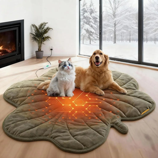 Large Waterproof Electric Heated Dog Bed, Adjustable Temperature, Chew-Resistant Cord, Washable Non-Slip Pad (35"X27")