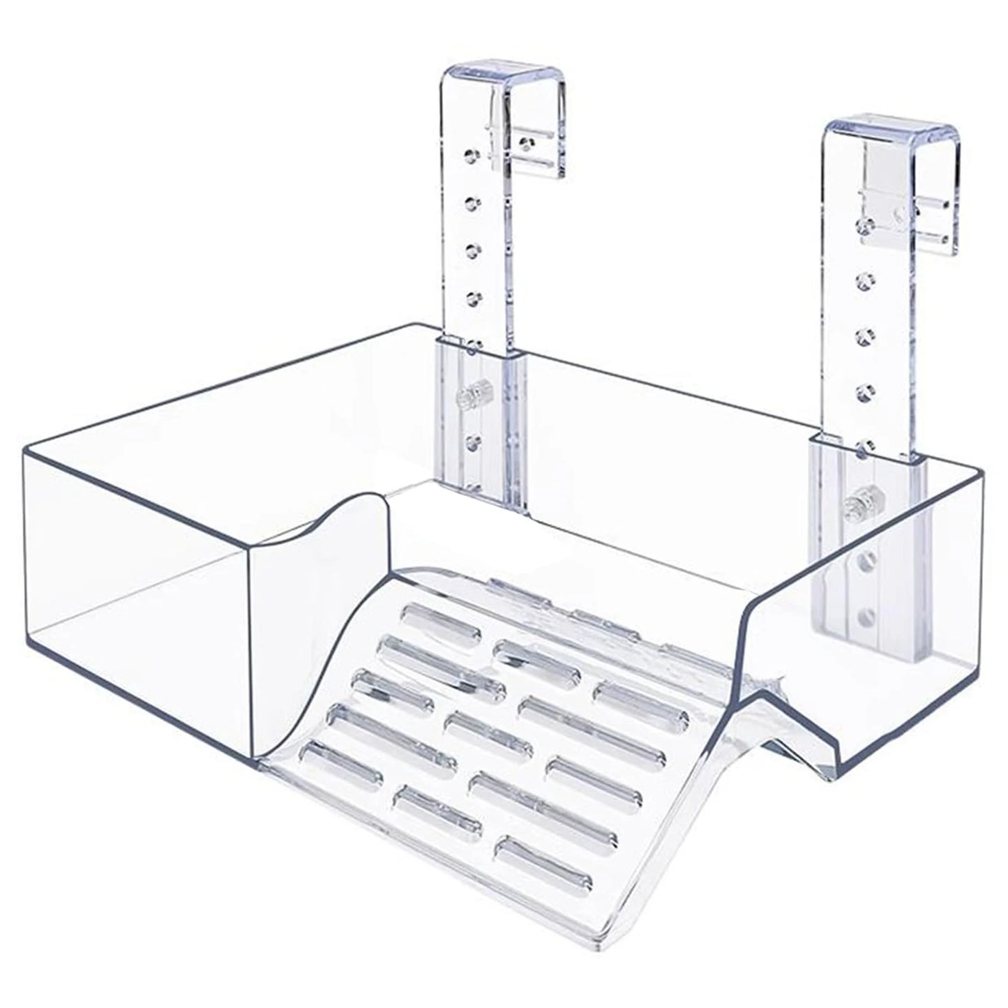 Floating Turtle Basking Platform Transparent Perforated Climbing Platform with Wide Hook for Aquatic Turtles
